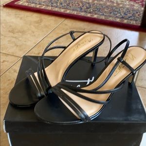 Nanette Lepore black straps heel NWT
